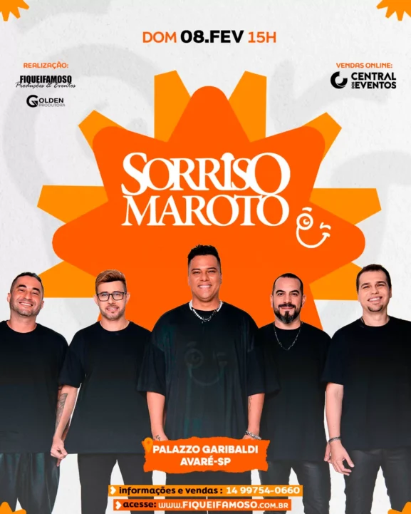 Sorriso Maroto em Avaré SP | Show 08/02/2026 no Palazzo Garibaldi